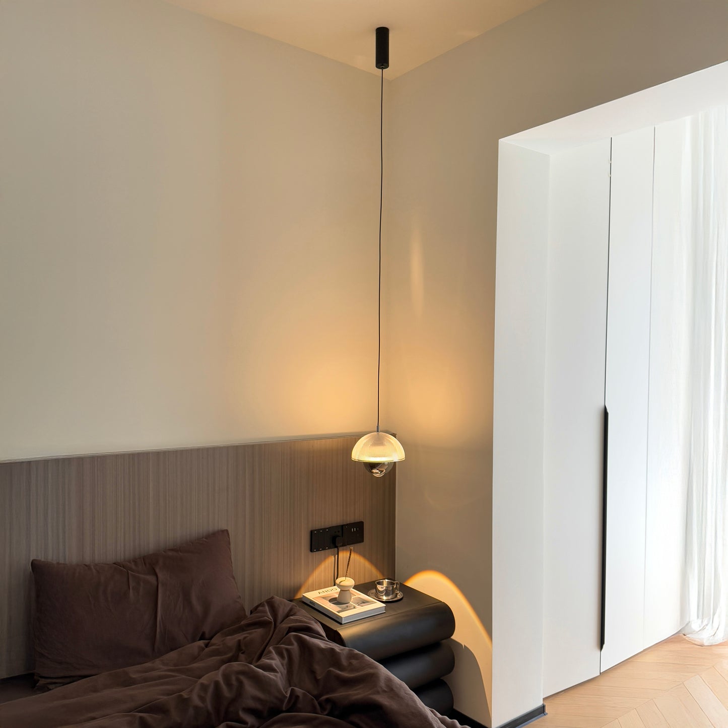Eclipse Modern Ribbed Glass Pendant Light
