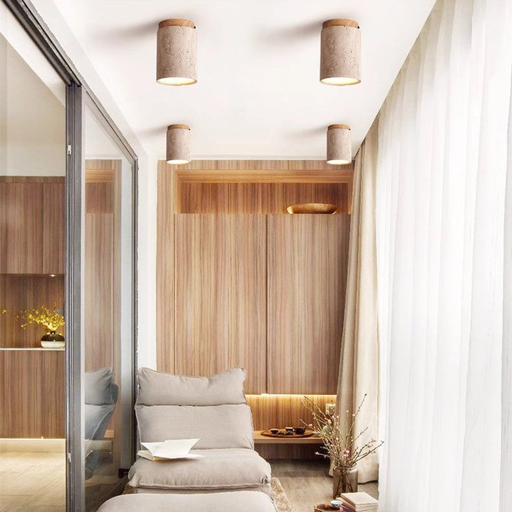 Sonoma Wood And Stone Minimalist Ceiling Light