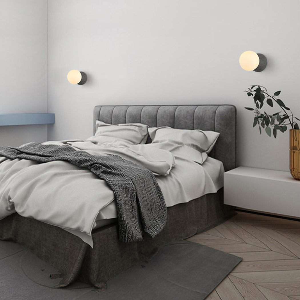 Nero Bianco Minimalist Stone Wall Sconce / Ceiling Light