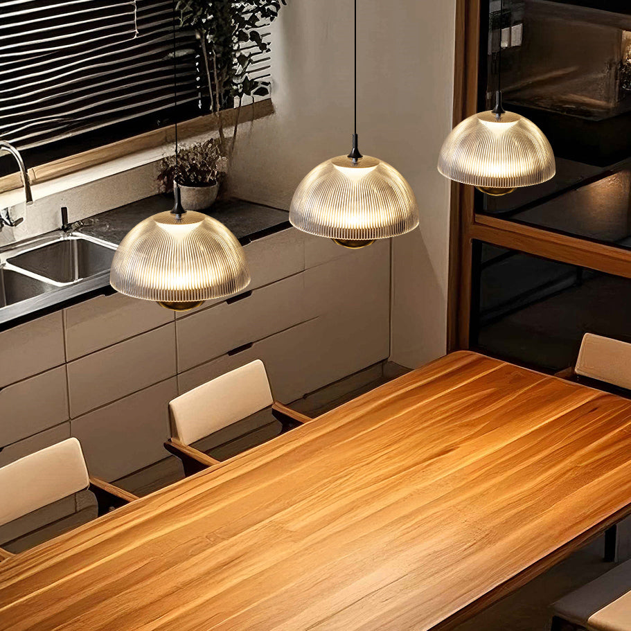 Eclipse Modern Ribbed Glass Pendant Light
