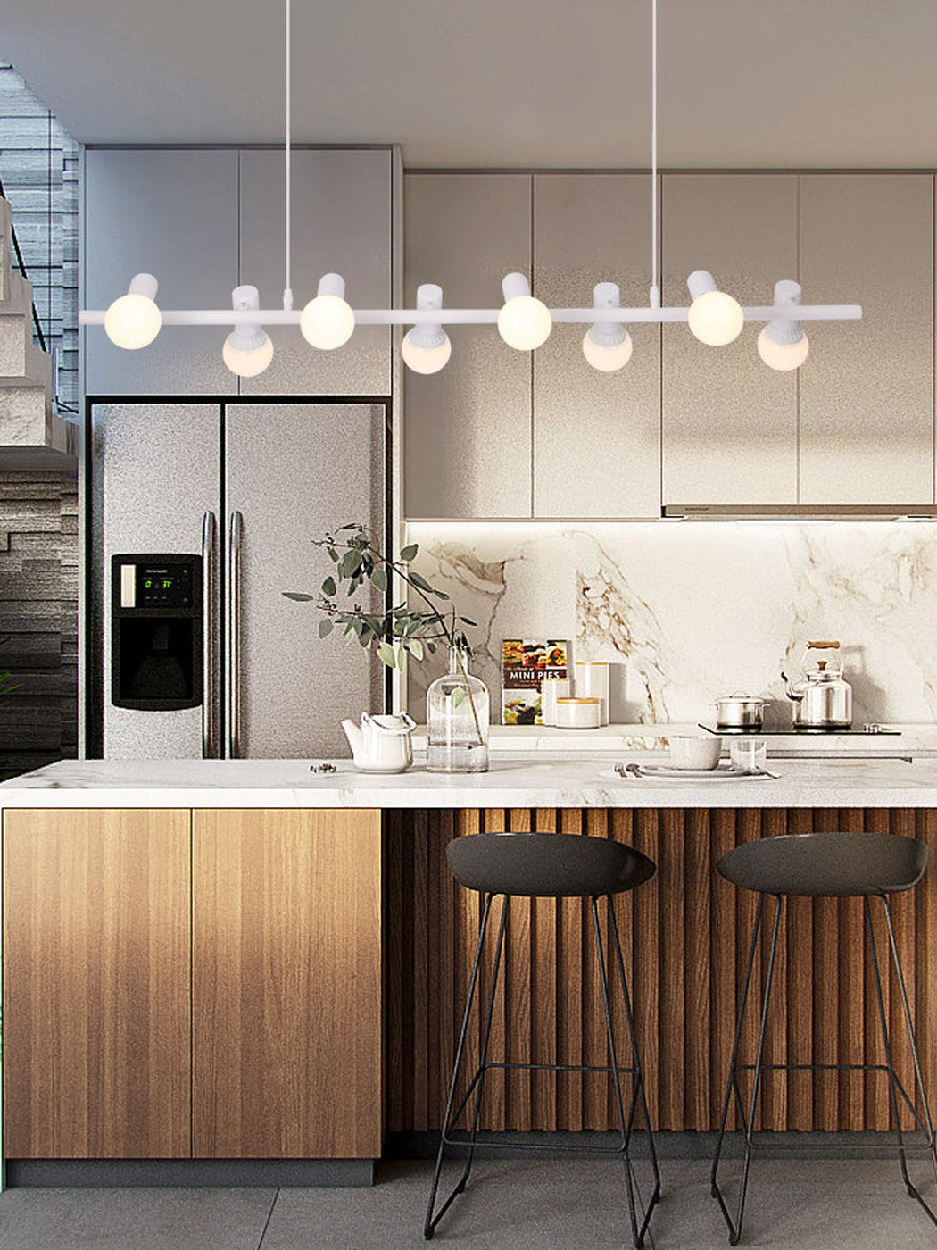 Hanging Doves Kitchen Island Pendant Light - In White
