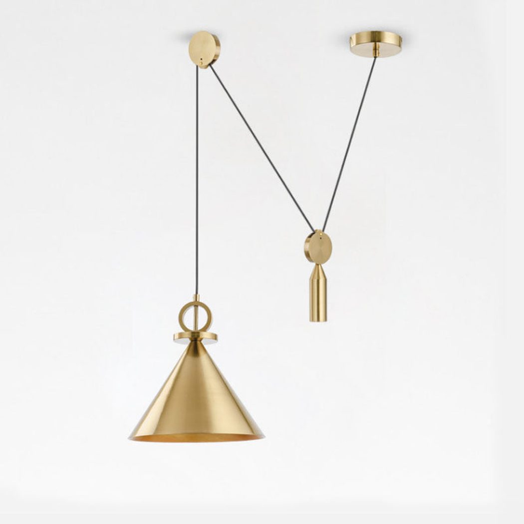 Amun Modern Pulley Brass Pendant Light