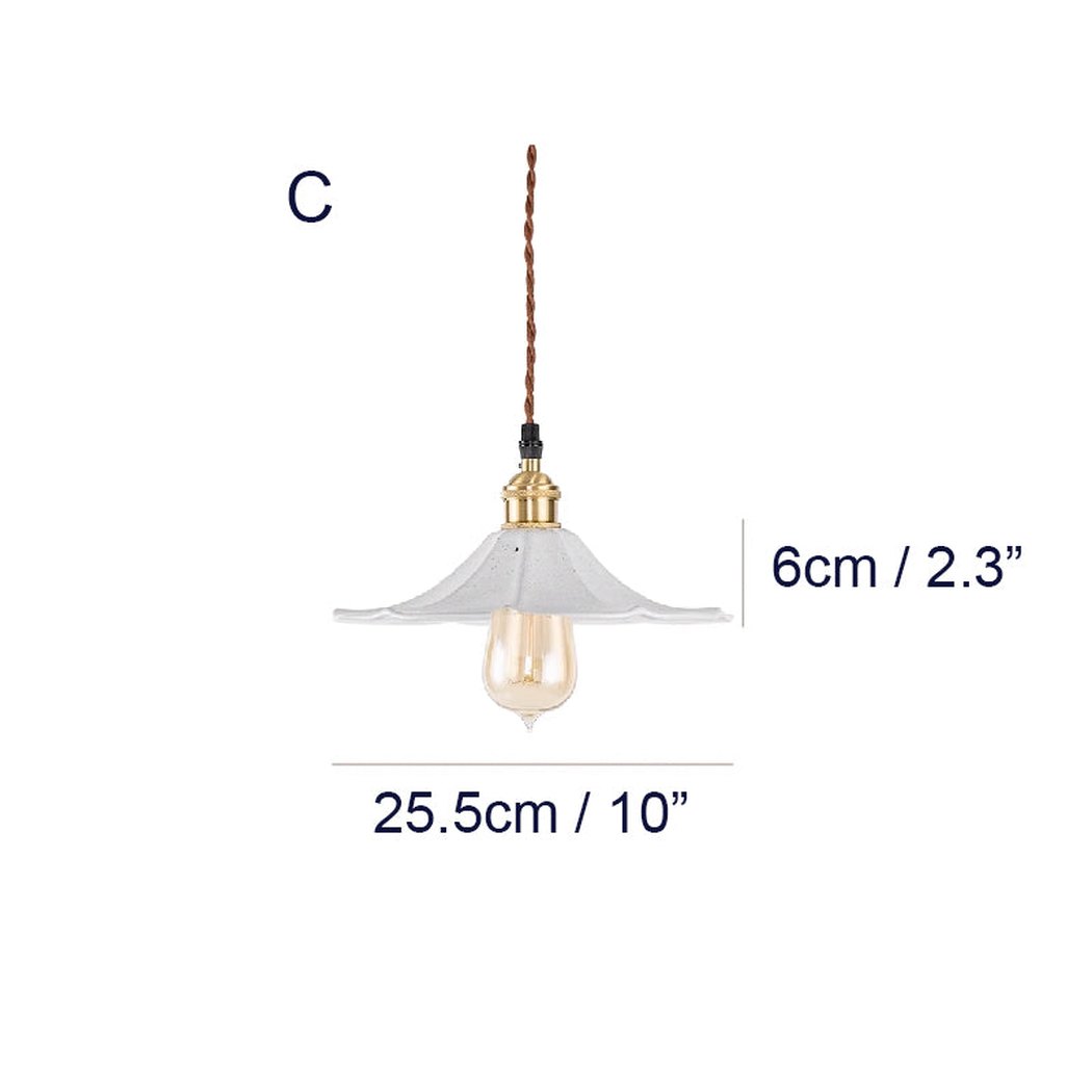 Odette Porcelain Shade Brass Fitting Pendant Light