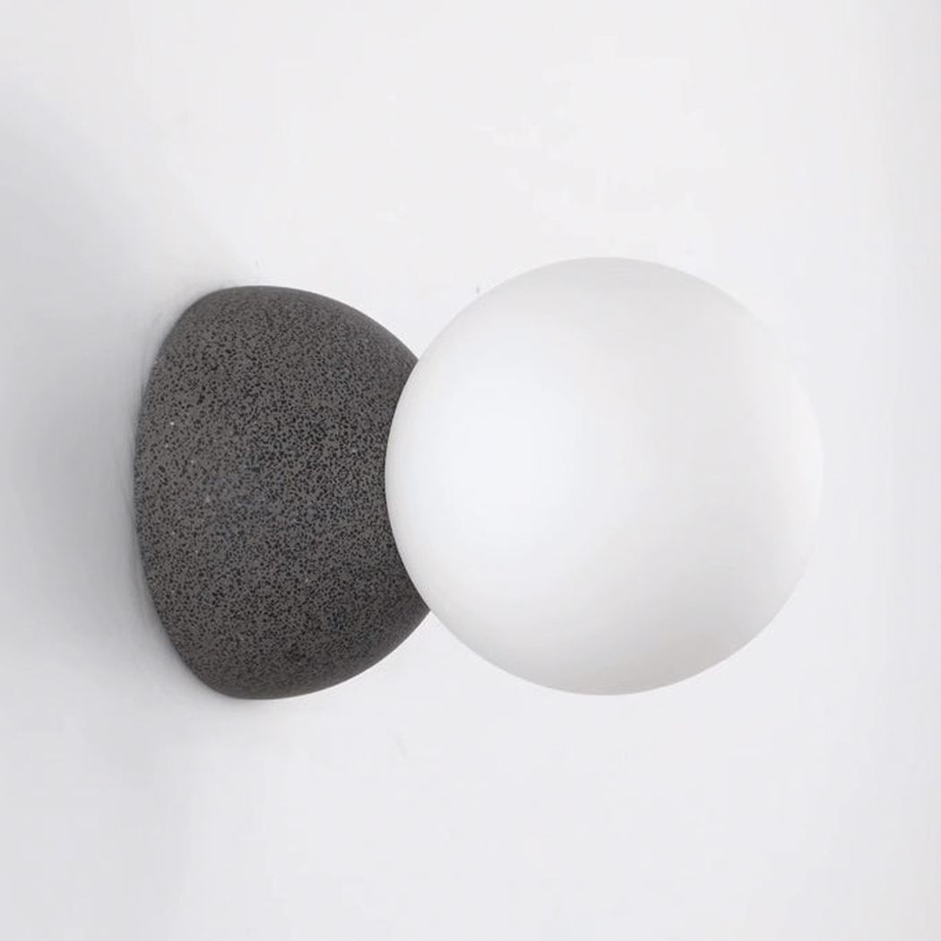 Nero Bianco Minimalist Stone Wall Sconce / Ceiling Light