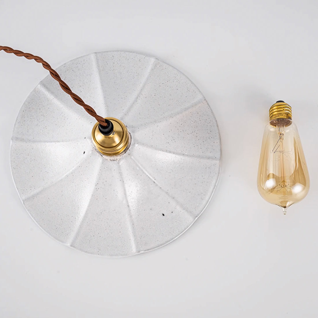 Odette Porcelain Shade Brass Fitting Pendant Light