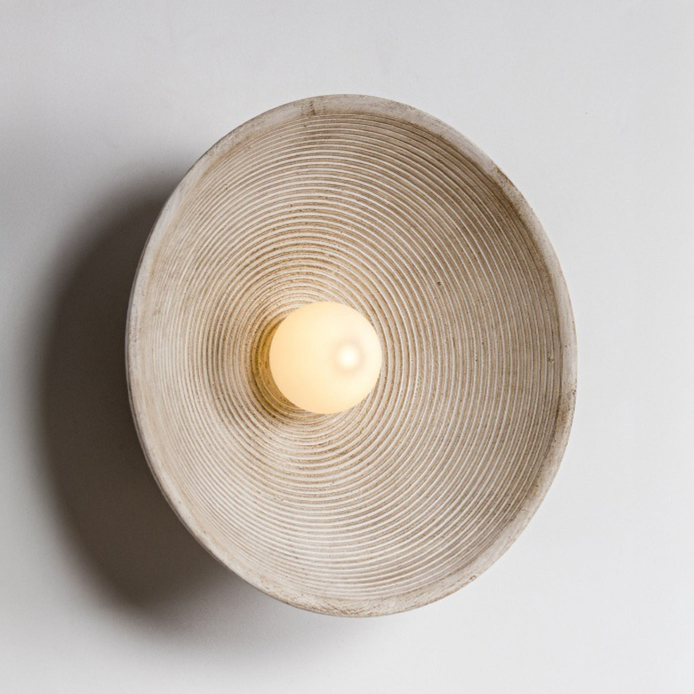 Longleaf Wooden Texture Plate Wall Light In White