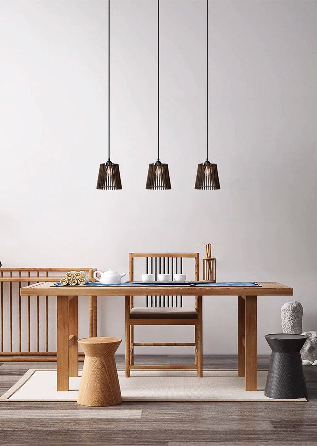 Kaho Wooden Shade Japandi Pendant Light