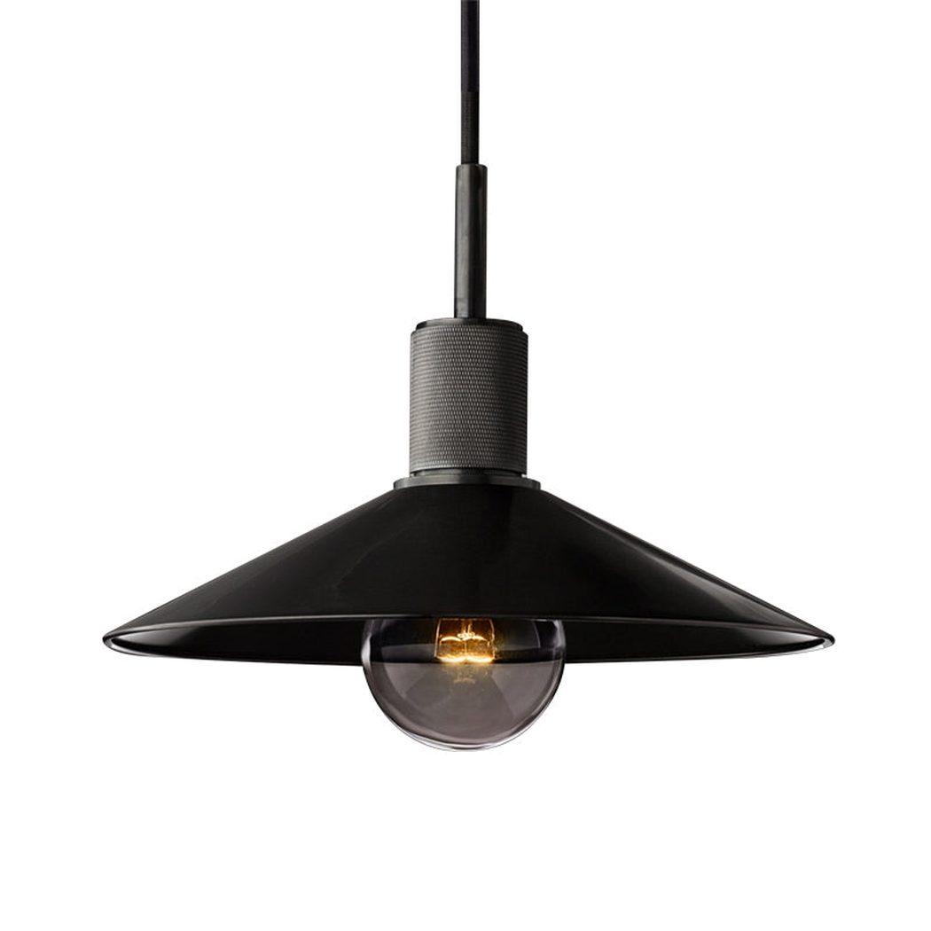 Quentin Knurled Brass Loft Pendant Light (Brass | Black)