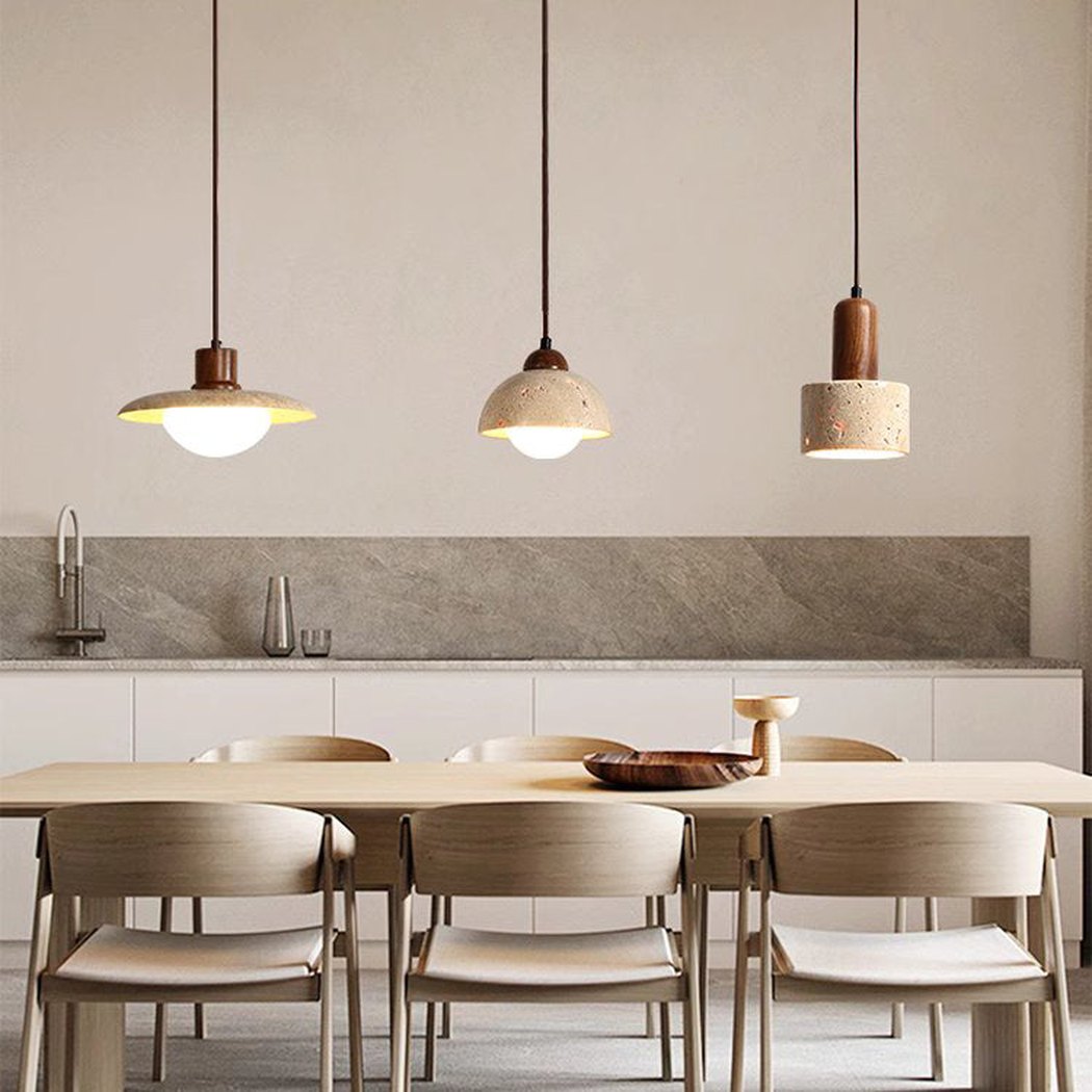 Sonoma Wood And Stone Minimalist Pendant Lights