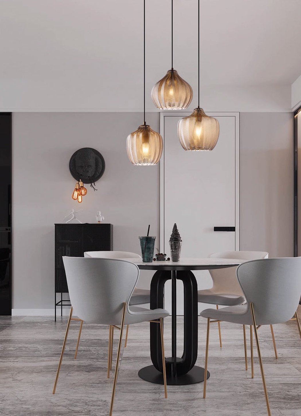 Yui Mid Century Glass Shade Pendant Light
