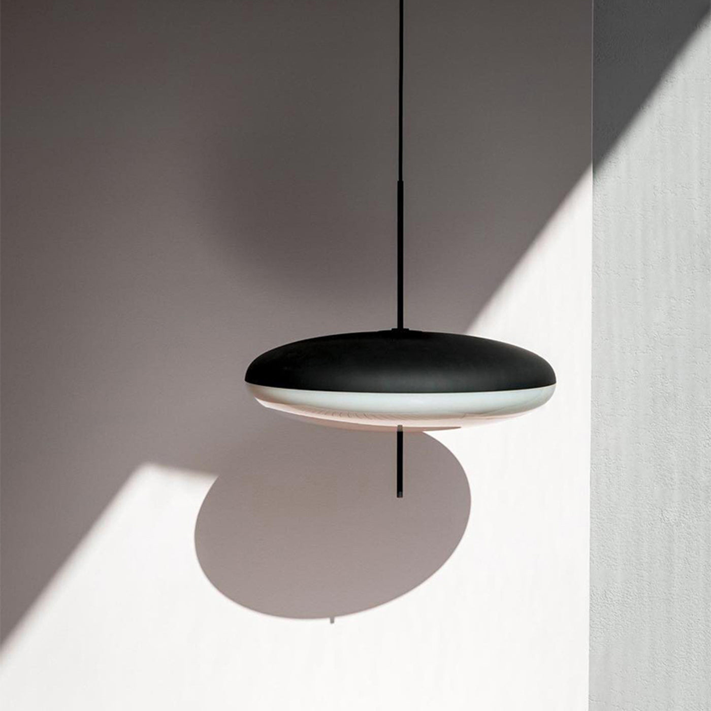Fluo Bauhaus Milk Glass Pendant Light
