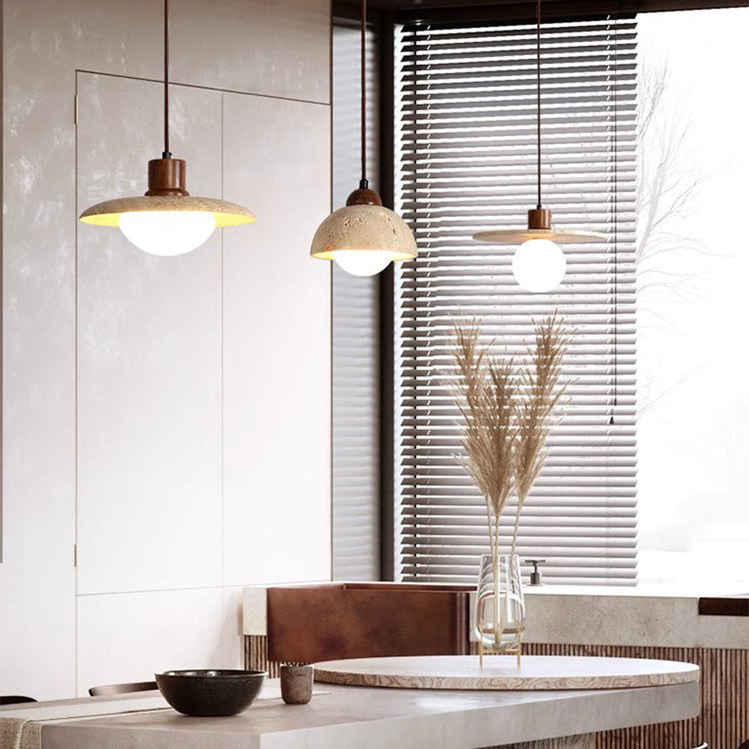 Sonoma Wood And Stone Minimalist Pendant Lights