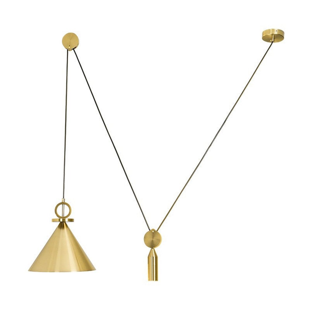 Amun Modern Pulley Brass Pendant Light