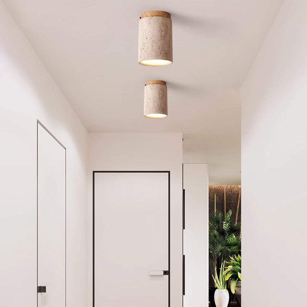 Sonoma Wood And Stone Minimalist Ceiling Light