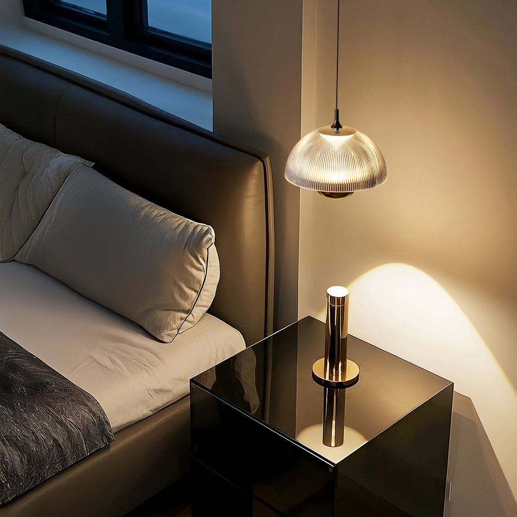 Eclipse Modern Ribbed Glass Pendant Light