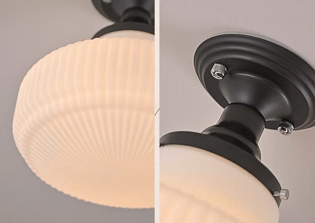 Art Deco Margot Milk Glass Fixed Ceiling Light