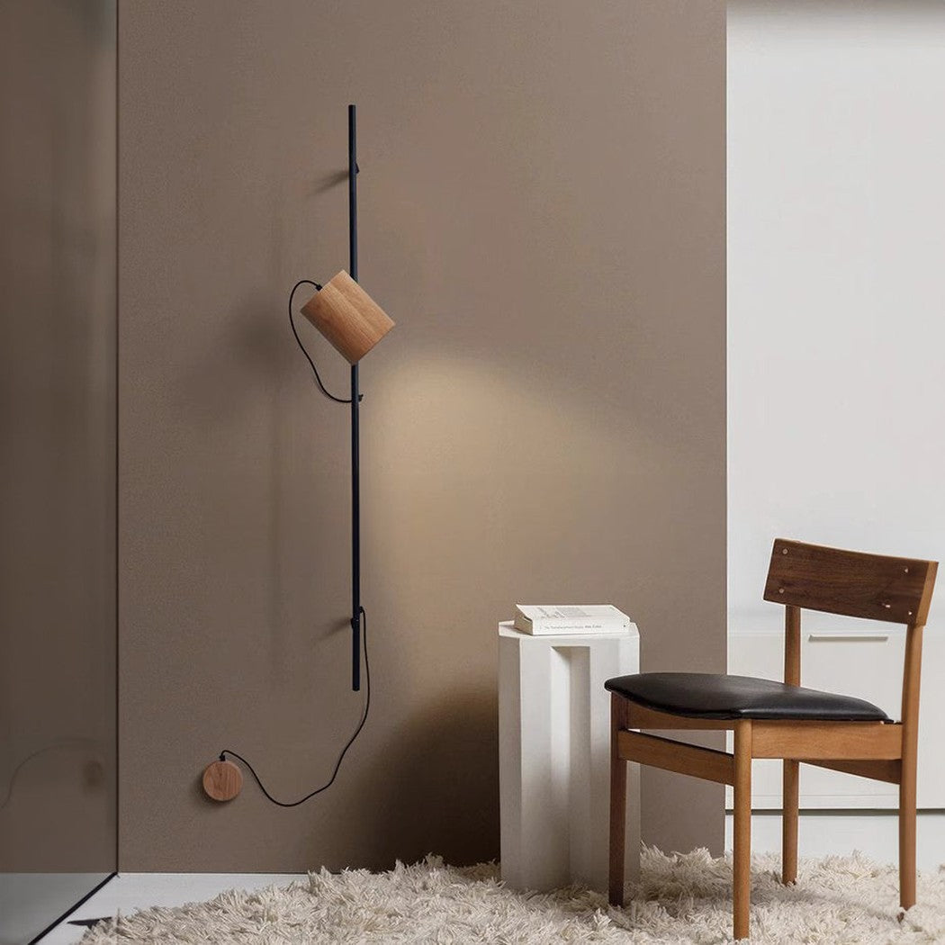Umea Wooden Spotlight With Railing Wall Light