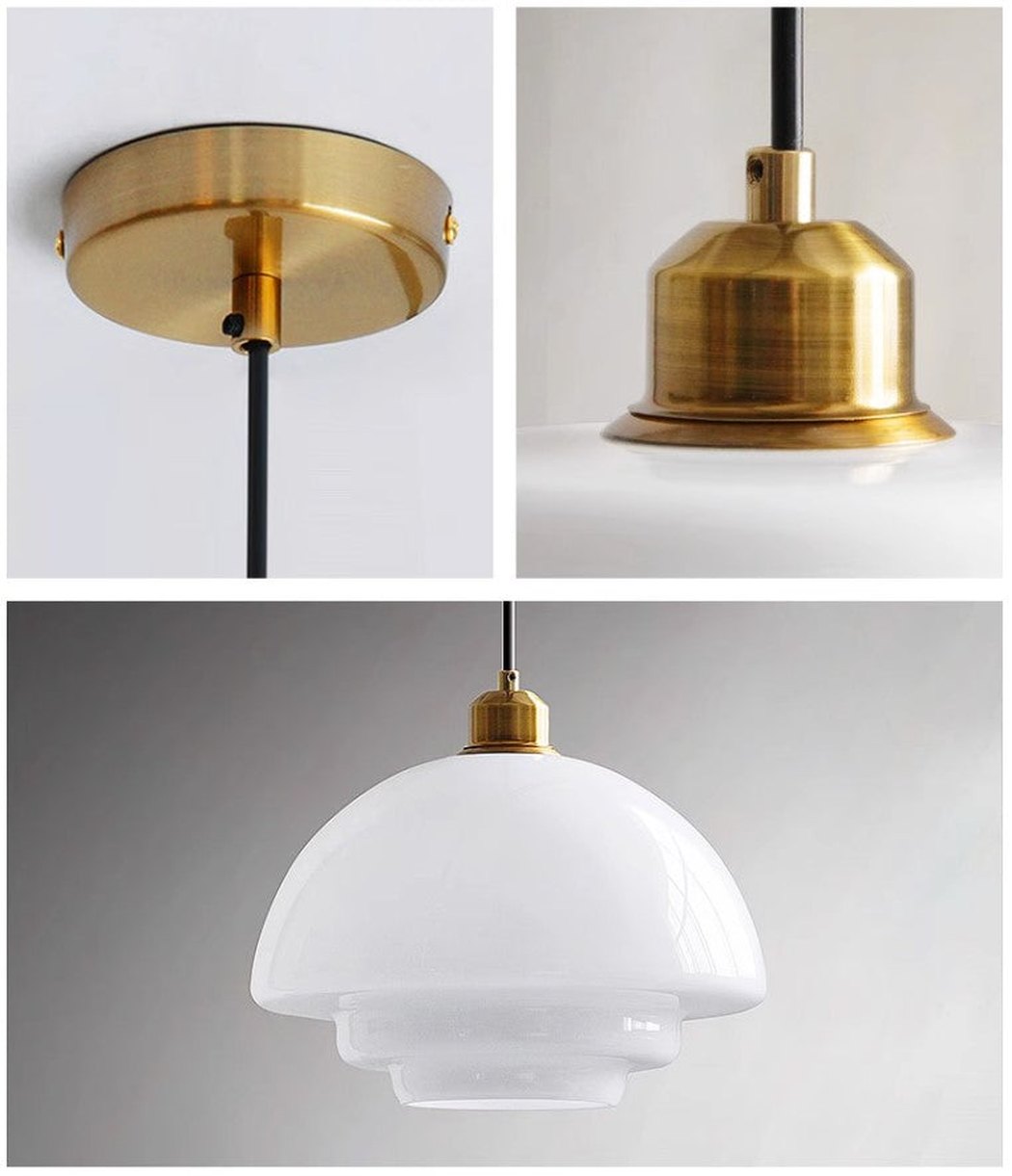 Miller Art Deco Milk Glass Pendant Light