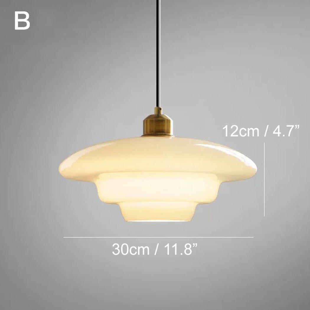 Miller Art Deco Milk Glass Pendant Light