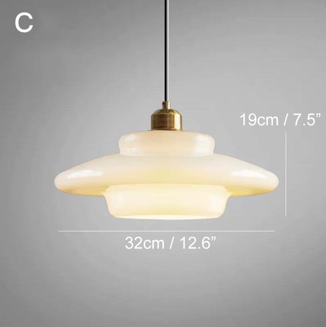 Miller Art Deco Milk Glass Pendant Light