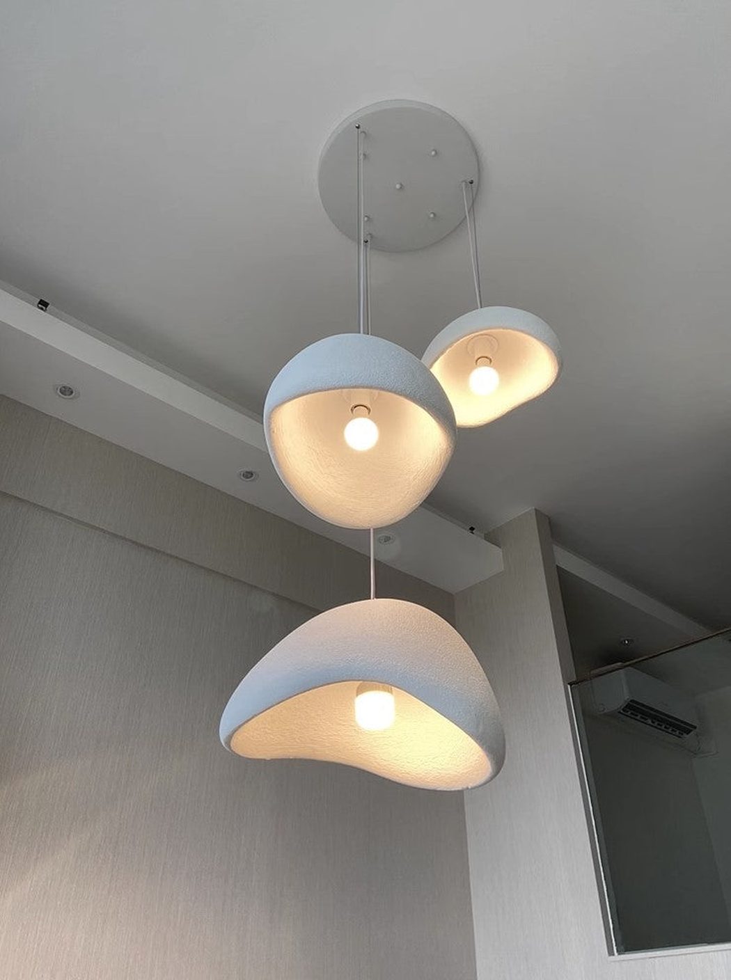 Stucco Textured Pebble Stone Plaster Pendant Light