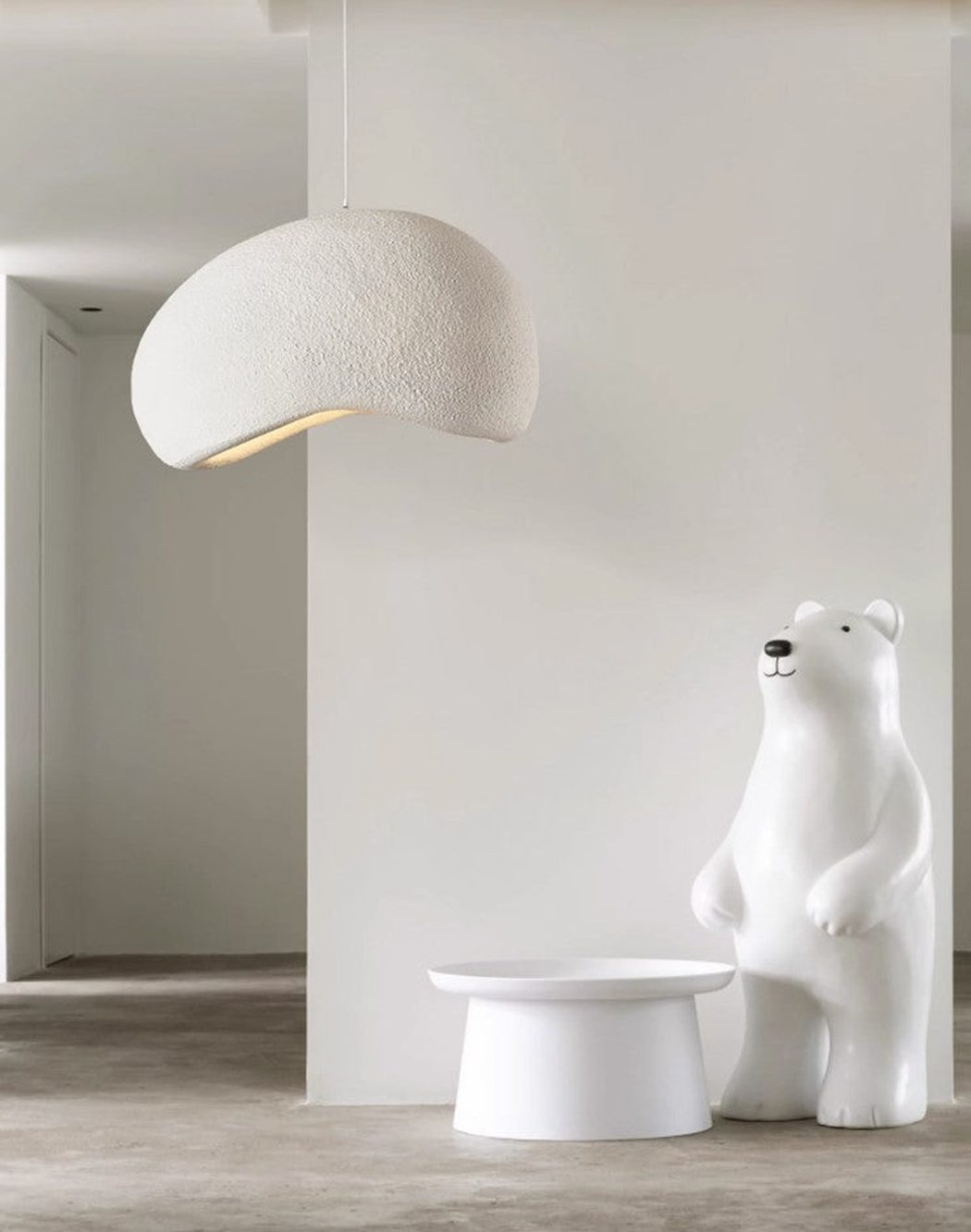 Stucco Textured Pebble Stone Plaster Pendant Light