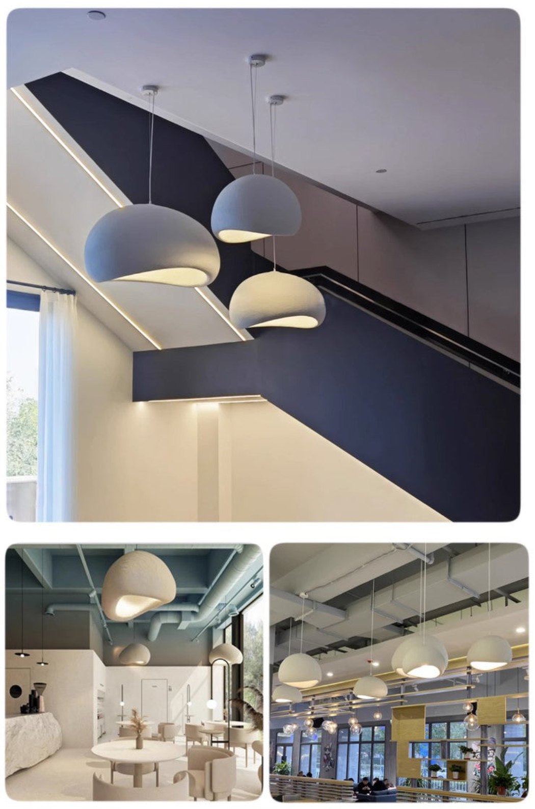 Stucco Textured Pebble Stone Plaster Pendant Light