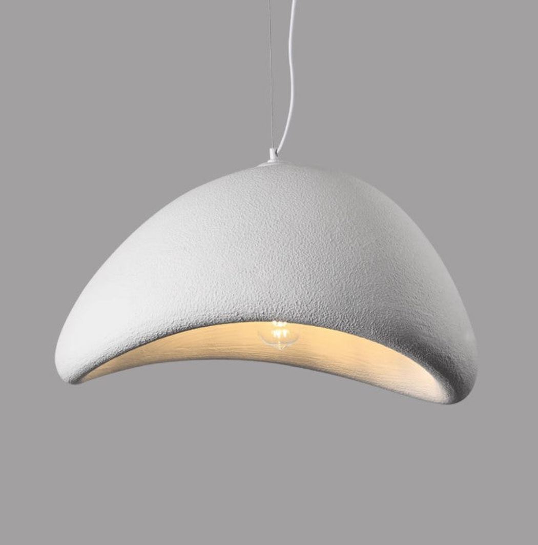 Stucco Textured Pebble Stone Plaster Pendant Light