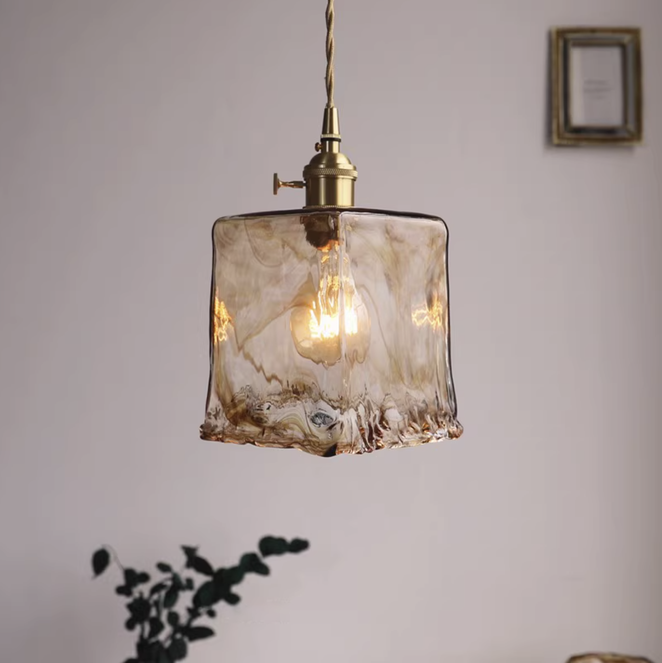 Aurelian Tinted Melted Glass Pendant Light