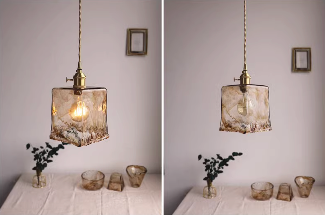 Aurelian Tinted Melted Glass Pendant Light