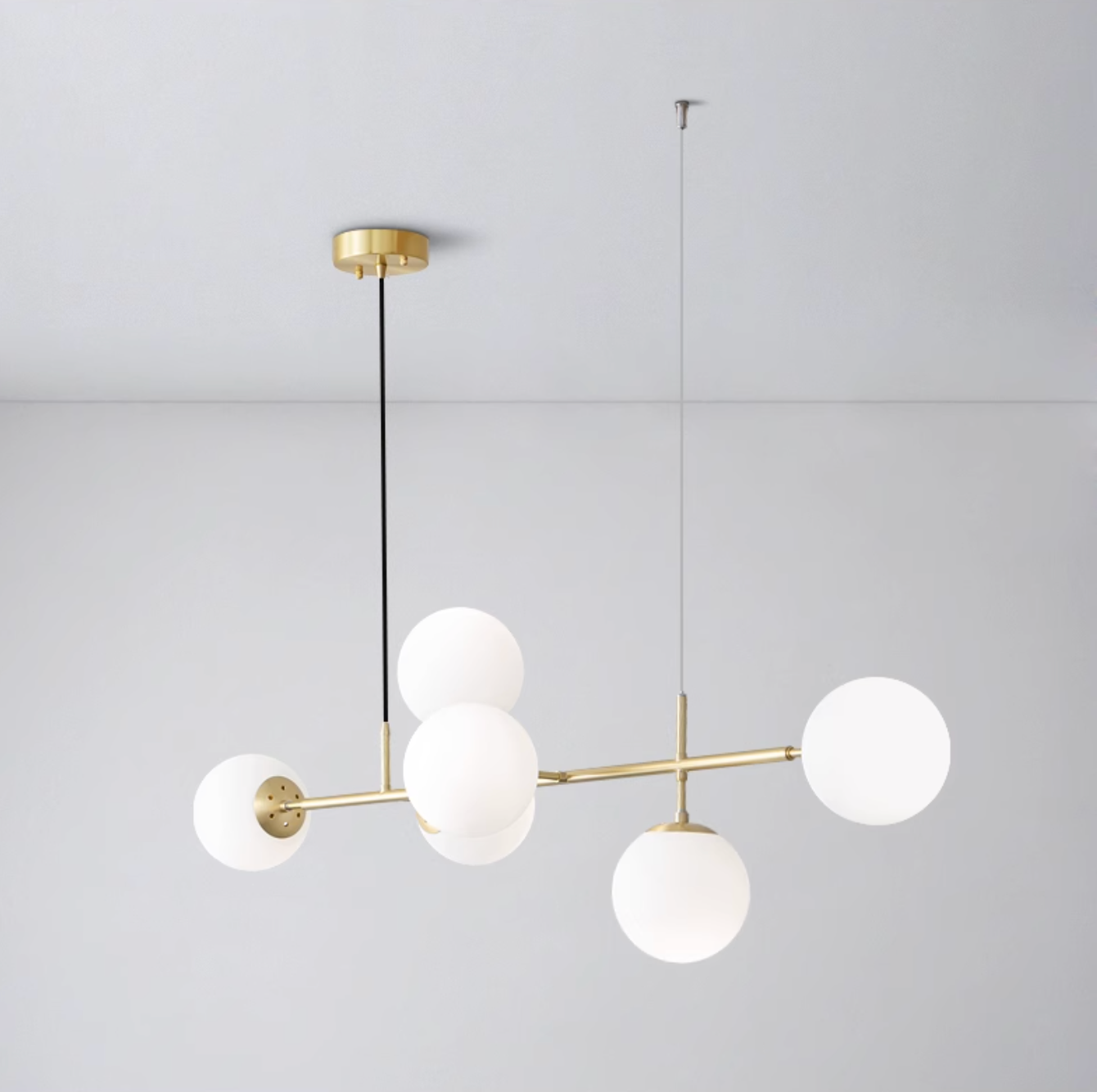 Olive Tree Milky Glass Kitchen Island line pendant light