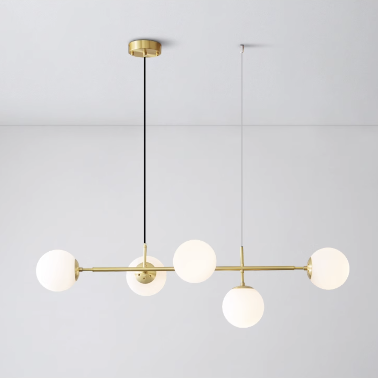 Olive Tree Milky Glass Kitchen Island line pendant light