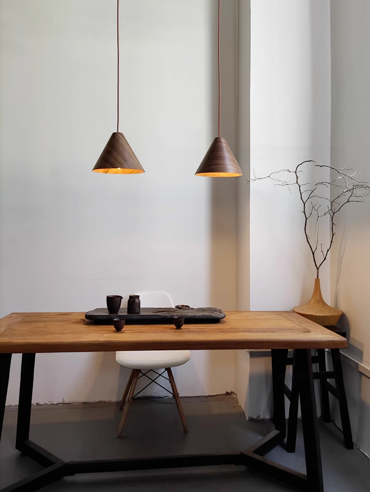 Geppetto Wooden Cone Pendant Light