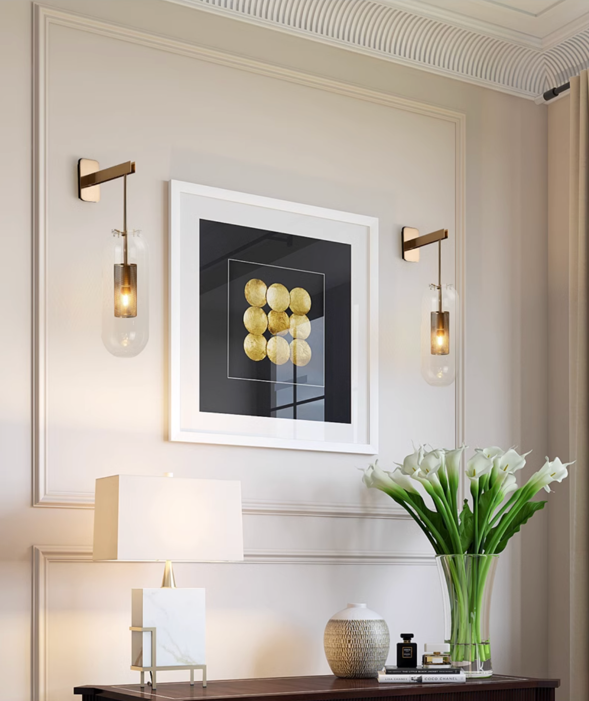 Chiswick Glass Shade Short Arm Wall Light