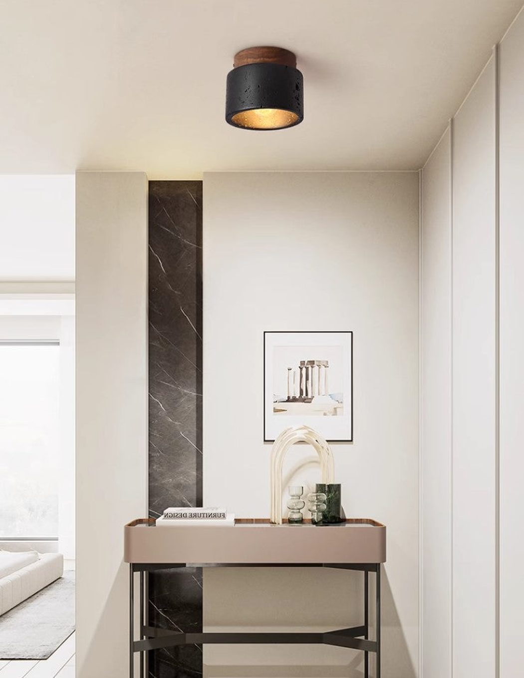 Sonoma Black Stone Ceiling Light