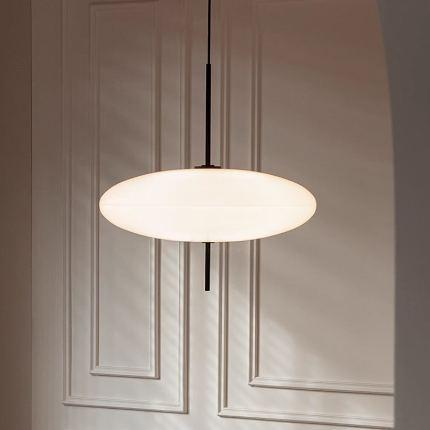 Fluo Bauhaus Milk Glass Pendant Light