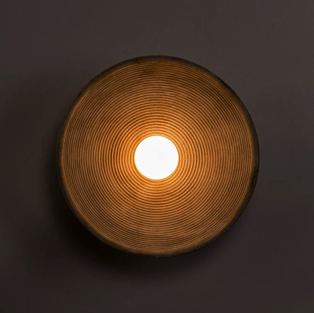 Longleaf Wooden Texture Plate Wall Light In White
