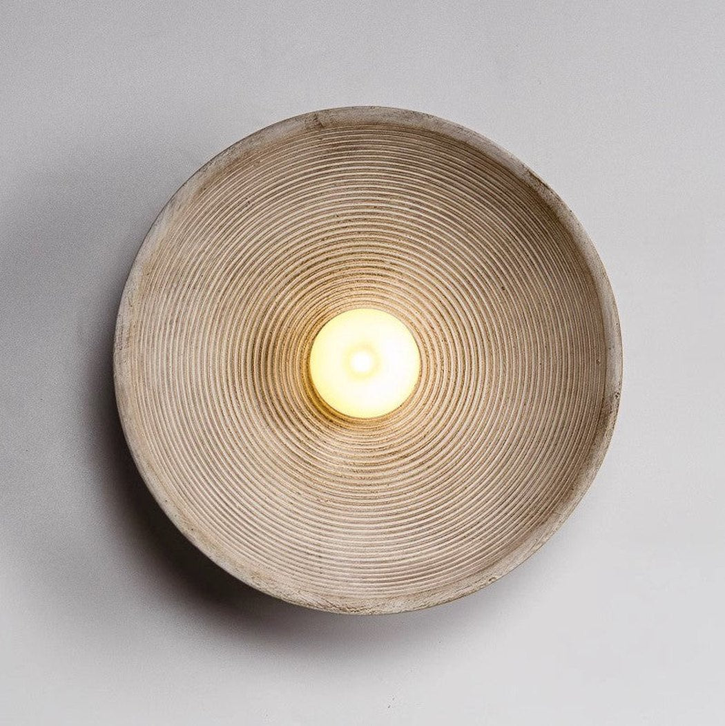 Longleaf Wooden Texture Plate Wall Light In White