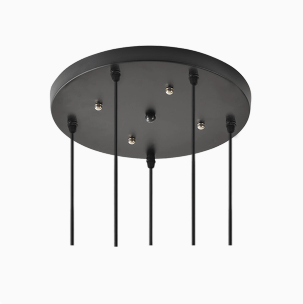 Circular Communal ceiling rose for grouping multiple pendant lights