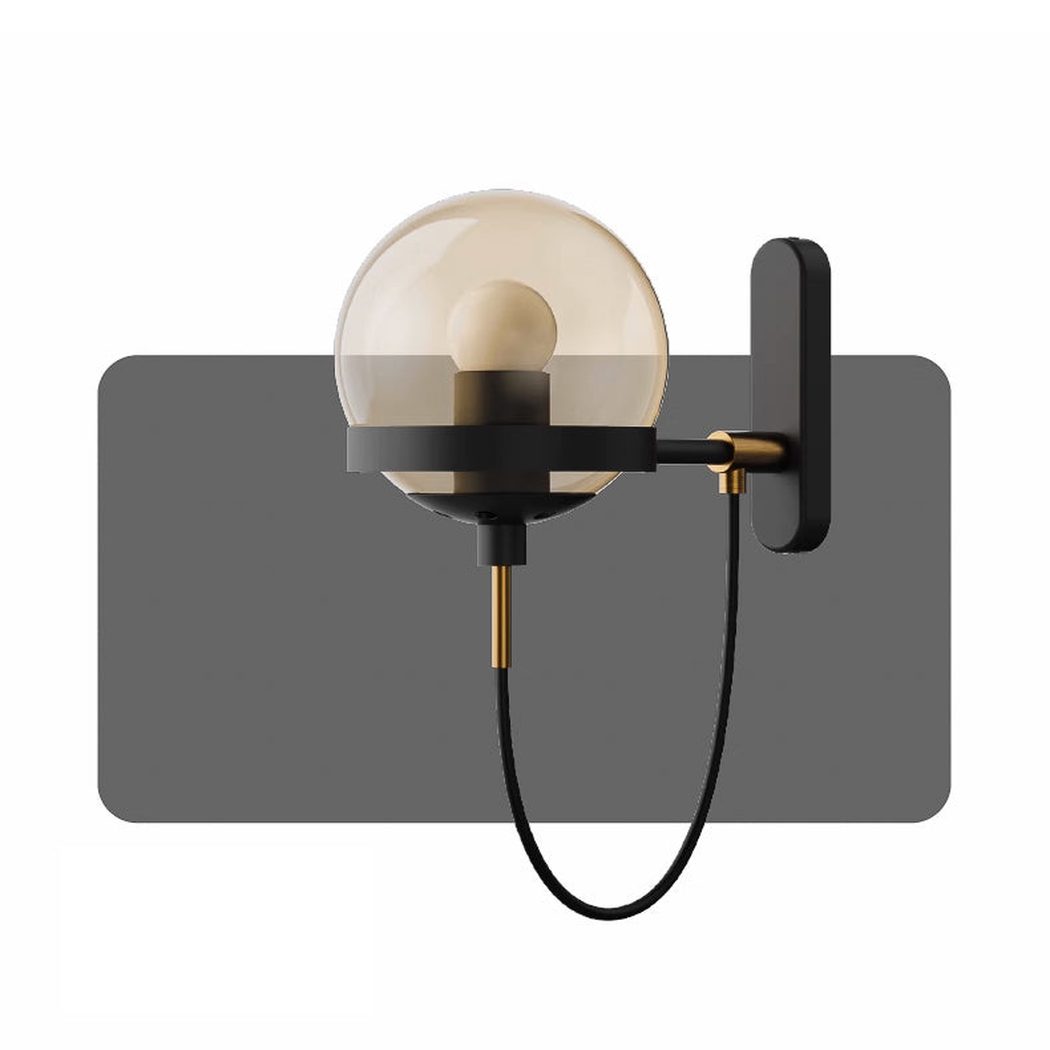 Dexter Glass Orb Brass Wall Light