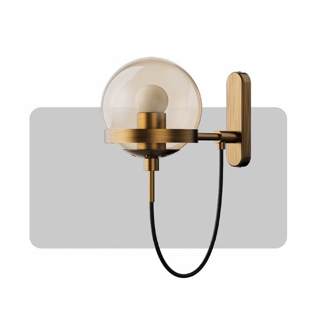 Dexter Glass Orb Brass Wall Light