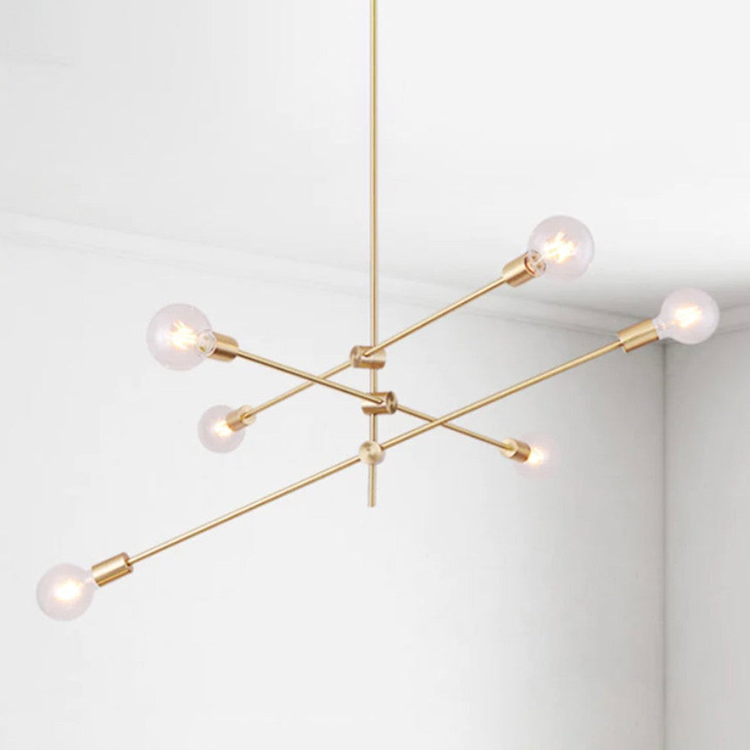 Circa Brass Line burst Mid Century Pendant Light
