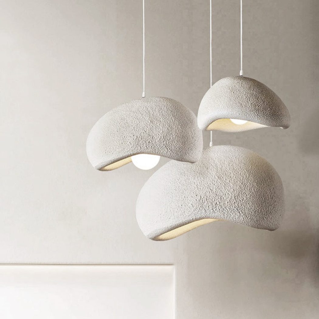 Stucco Textured Pebble Stone Plaster Pendant Light