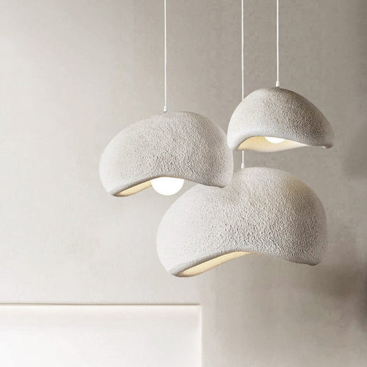 Stucco Textured Pebble Stone Plaster Pendant Light