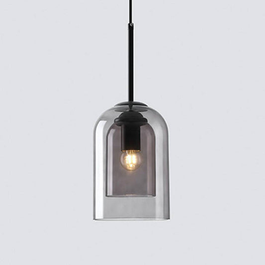 Harper Double Glass Shade Modern Minimalist Pendant Light