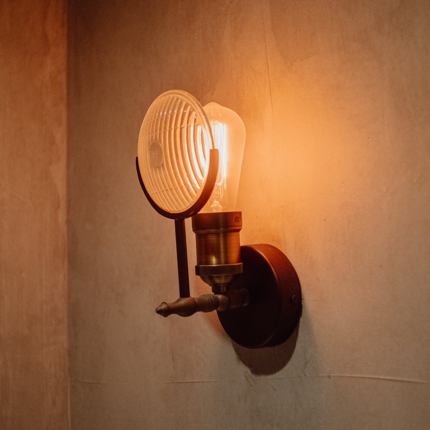 Huberman Fresnel Lens Brass Fitting Wall Light
