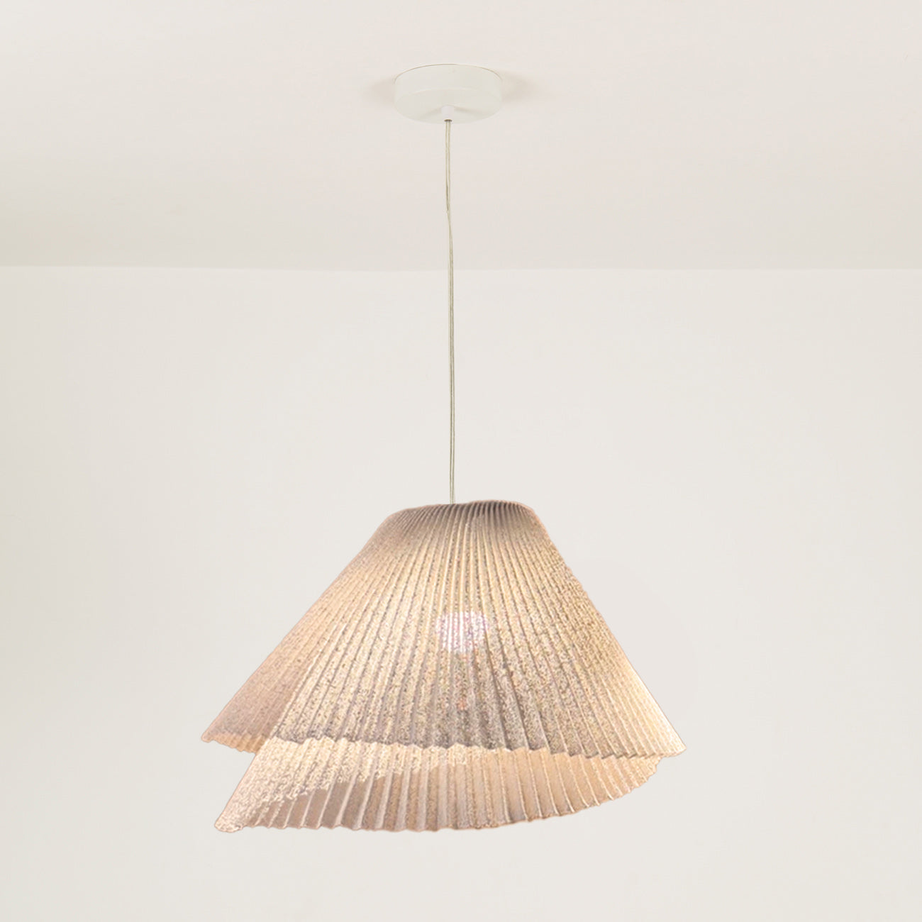 Genoise layered fabric wabi sabi minimalist japandi pendant light