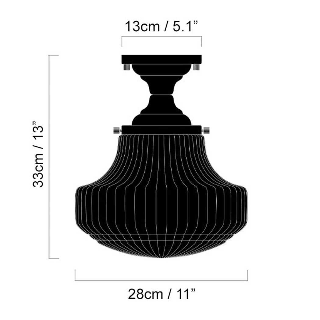 Art Deco Margot Milk Glass Fixed Ceiling Light