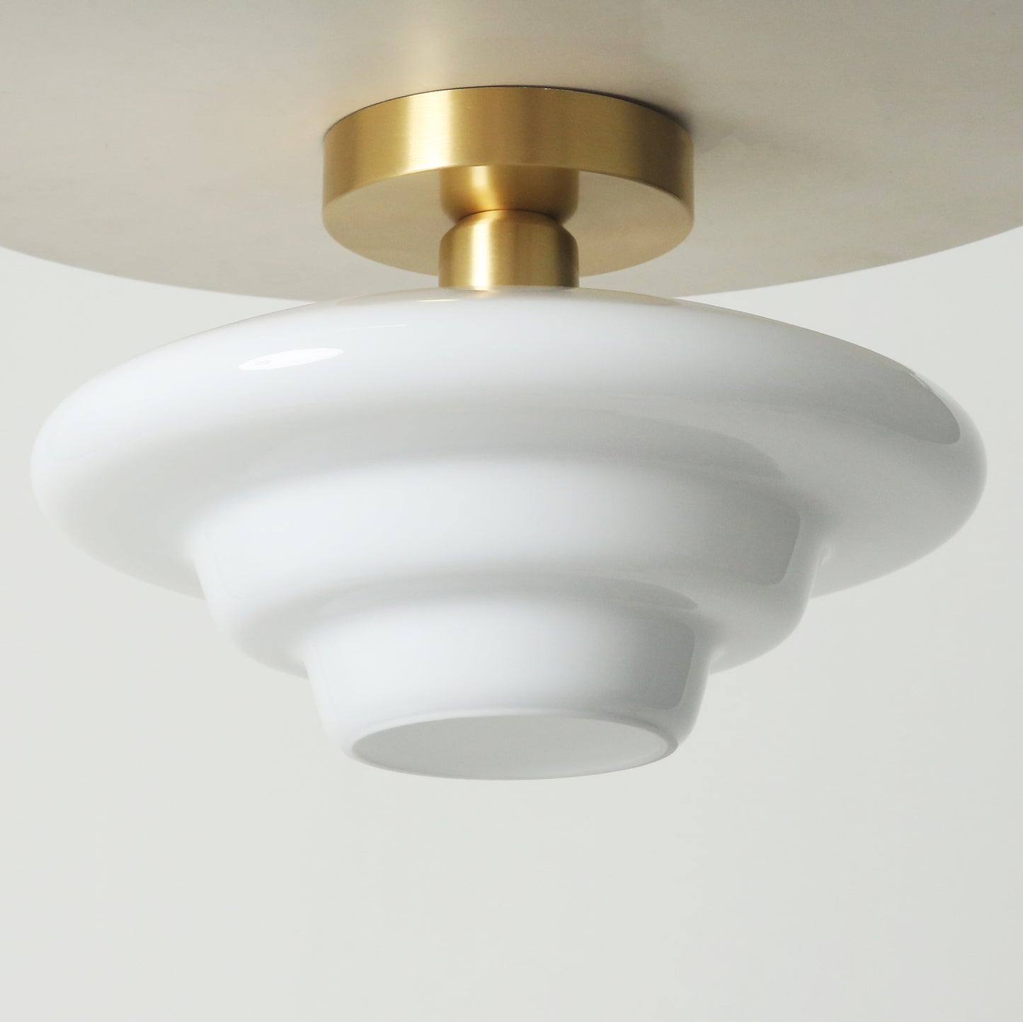 Miller Art Deco Milk Glass Fixed Ceiling Light