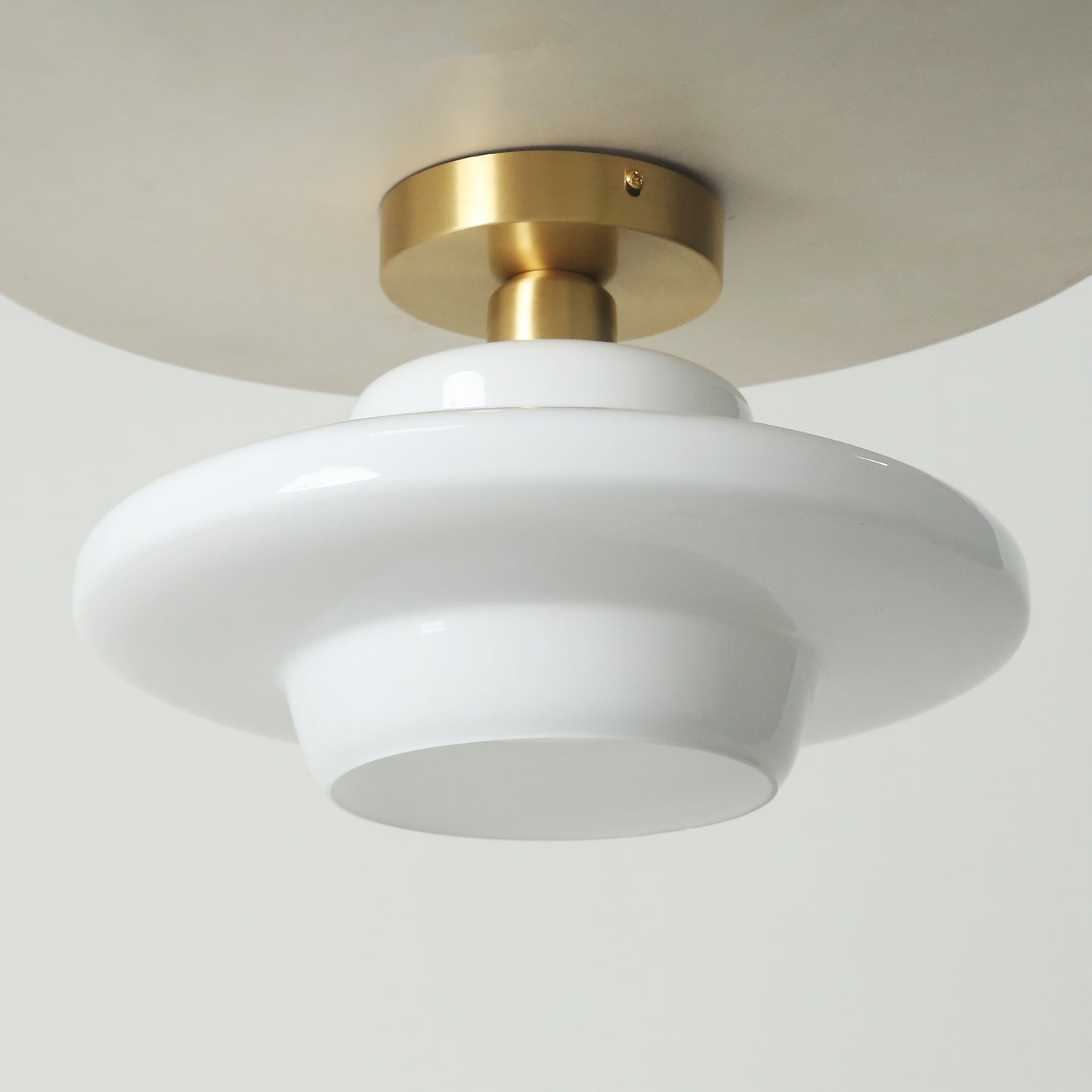 Miller Art Deco Milk Glass Fixed Ceiling Light